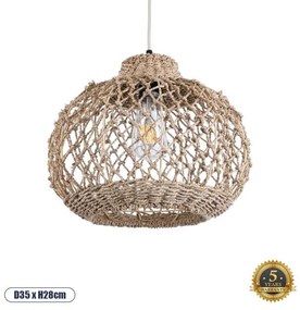 Boho Κρεμαστό Φωτιστικό Οροφής Μονόφωτο 02115 GloboStar-2115-Μπεζ 2115