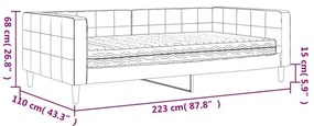 Καναπές Κρεβάτι με Στρώμα Μπλε 100x200 εκ. Βελούδινος - Μπλε