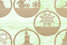 Σετ των 3 Intra απο ξύλο plywood 3mm-4mm πάχος κοπής με λέιζερ Χριστουγεννιάτικο Στολίδι Δίασταση 8x8 cm INTRAFABR-35384295