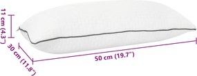 vidaXL Μαξιλάρι Ύπνου Λευκό 50 x 30 x 11 cm