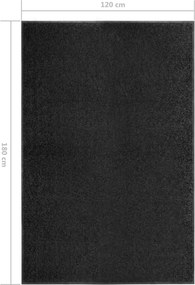 vidaXL Πατάκι Εισόδου Πλενόμενο Μαύρο 120 x 180 εκ.