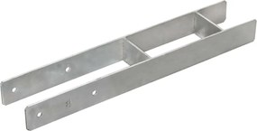 vidaXL Στηρίγματα Περίφραξης 6 τεμ Ασημί 10x6x60 εκ. Γαλβανισμ. Ατσάλι