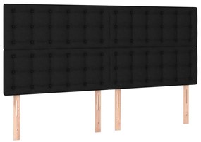 Κεφαλάρι Κρεβατιού LED Μαύρο 180x5x118/128 εκ. Υφασμάτινο - Μαύρο