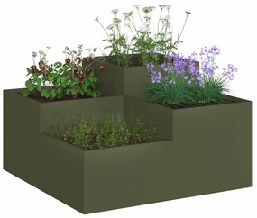 vidaXL Κήπος Γλάστρα 100 x 100 x 48 εκ Ελιά Ατσάλι