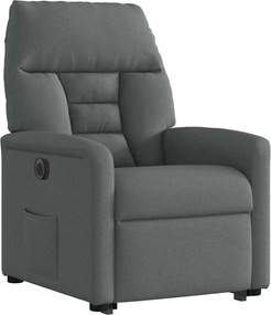 vidaXL Πολυθρόνα Ηλεκ. Ανακλινόμενη Ανύψωση Σκ. Γκρι Υφασμάτινη