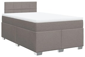 vidaXL Κρεβάτι Boxspring με Στρώμα Taupe 120x190 εκ. Υφασμάτινο