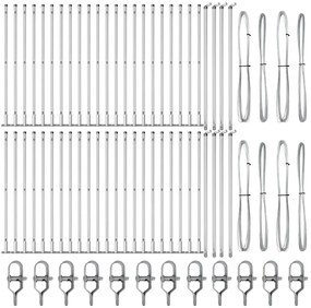 vidaXL Στύλος Περιφράξεων 52 pcs Ασημί Μέγεθος: 3.2 x 3.2 x 50 εκ.