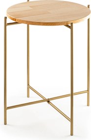 Τραπεζάκι Σαλονιού Χρυσό / Φυσικό SHB 46x46x56