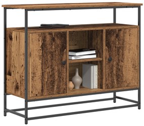 vidaXL Μπουφές Παλιού Ξύλου 100x35x80 εκ. Κατασκευασμένο από MDF και Ψηλό Μέταλλο