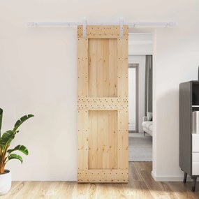vidaXL Συρόμενη Πόρτα Φυσικό και Λευκό 70 x 210 cm