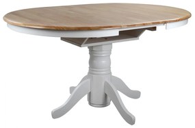 ΤΡΑΠΕΖΙ ΞΥΛΙΝΟ ΣΕ WHITE WASH ΧΡΩΜΑ Φ106(+40)x78Υ εκ.COUNTRY STYLE