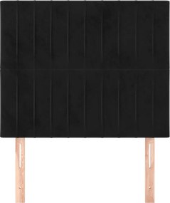 vidaXL Κεφαλάρι Μαύρο Βελούδινο 90x5x118/128 εκ.