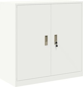 vidaXL Ντουλάπι αποθήκευσης 2 τμχ. Λευκό 90 x 40 x 160 εκ Ατσάλι