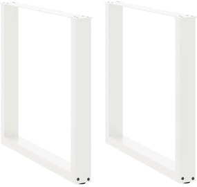vidaXL Πόδια τραπεζαρίας σε σχήμα U 2 τεμάχια Λευκό 80x(72-73) cm