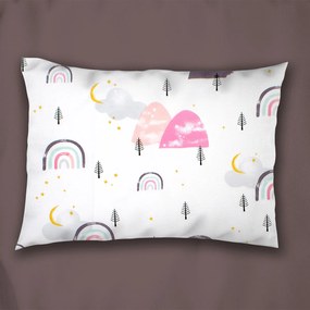 Παιδική Μαξιλαροθήκη (50x70) Dimcol Rainbow 575 White - Pink