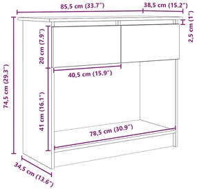 ΤΡΑΠΕΖΙ ΚΟΝΣΟΛΑΣ ΜΕ ΣΥΡΤΑΡΙΑ ΜΑΥΡΟ 85,5X38,5X74,5 CM 861392