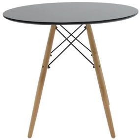 Σετ Τραπεζαρίας Julita - Parker 5 τεμ Mdf Μαύρο - Φυσικό Φ80x73cm. 80x80x73 εκ.