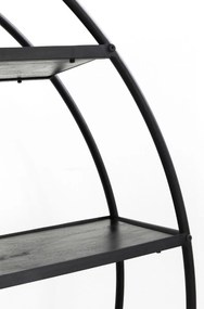 Βιβλιοθήκη Mason Στρόγγυλη Μαύρη 175x180 εκ. 175x35x180εκ - Μαύρο
