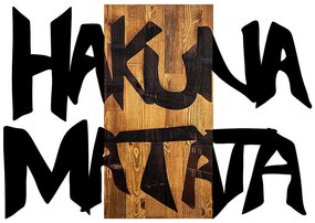 Διακοσμητικό Τοίχου Hakuna Matata 899SKL2203 77x3x58 Black-Walnut Wallity Metal,Wood