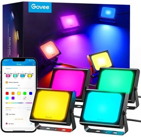 Govee H7060 Στεγανός Προβολέας IP65 WiFi σε Μαύρο χρώμα