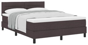 vidaXL Κρεβάτι Box Spring με Στρώμα Σκούρο Καφέ 140x200 εκ. Ύφασμα