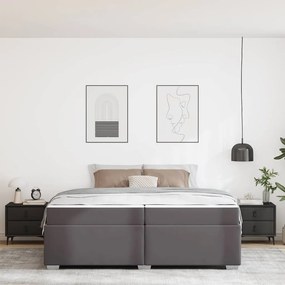 vidaXL Σκελετός Κρεβατιού Γκρι 200 x 200 cm Τεχνητό δέρμα