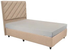 Intrahome Κρεβάτι μονό Tito Intrahome με αποθηκευτικό χώρο μπουκλέ ύφασμα σε ανοιχτή καφέ απόχρωση 120x200εκ | SKU: INTRAPA-433111135