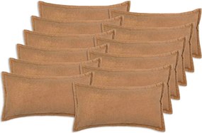 vidaXL Κάλυμμα Μαξιλαριού 12 pcs HOUTEN Μπεζ 40 x 80 cm Μπουκλέ