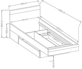 Κρεβάτι Bron-120 x 200