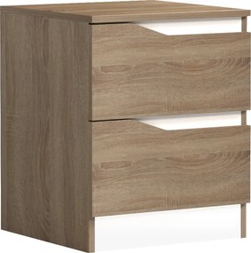 Κομοδίνο Verena pakoworld sonoma-λευκό 40x40x50εκ