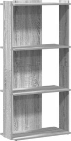 vidaXL Βιβλιοθήκη 3 Επιπέδων Γκρι Sonoma 60x30x120 εκ. Επεξεργ. Ξύλο