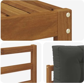 vidaXL Σειρά Καναπέ Εξωτερικού με μαξιλάρι 6 pcs Φυσικό και Ανθρακί