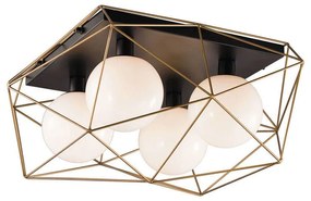Φωτιστικό Οροφής - Πλαφονιέρα I-Abraxas-PL4 Oro Black-Gold Luce Ambiente Design Μέταλλο