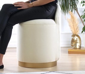 Πουφ Σκαμπό Κρέμα DOVER 45x45x70