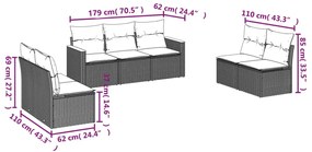 ΚΑΝΑΠΕΣ ΣΕΤ 7 ΤΕΜΑΧΙΩΝ ΜΑΥΡΟ ΣΥΝΘΕΤΙΚΟ ΡΑΤΑΝ ΜΕ ΜΑΞΙΛΑΡΙΑ 3225874