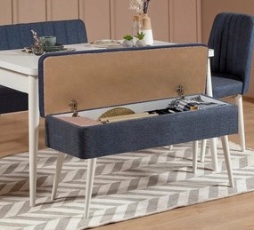 Extendable Dining Table &amp; Chairs Set (5 Pieces) Vina 1048 - 4 - White, Dark Blue White
Dark Blue