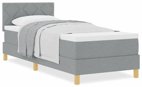 vidaXL Κρεβάτι box spring με στρώμα Ανοιχτό γκρι 80 x 200 cm ύφασμα