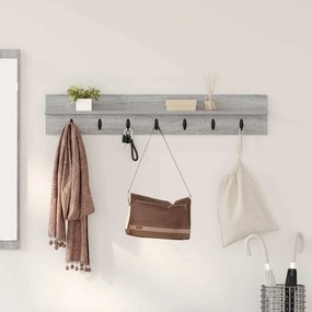 vidaXL Τοίχου Κρεμάστρα με ράφι Γκρι sonoma 100 x 10.5 x 18 εκ
