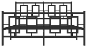 vidaXL Πλαίσιο Κρεβατιού με Κεφαλάρι&Ποδαρικό Μαύρο 140x200εκ. Μέταλλο