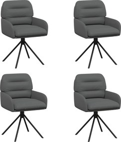 vidaXL Γυριστές καρέκλες φαγητού 4 pcs Τεχνητό Δέρμα Γκρι