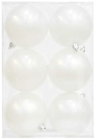 Σετ 6 τεμ. Χριστουγεννιάτικες Μπάλες Άσπρο Ματ Περλέ 6cm 232636