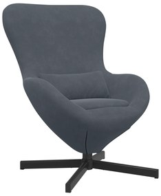 vidaXL Πολυθρόνα Αυγού Dark Grey Βελούδο