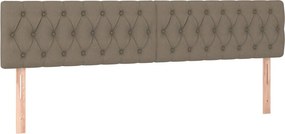 vidaXL Κρεβάτι Boxspring με Στρώμα Taupe 200x200 εκ. Υφασμάτινο