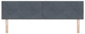 vidaXL LED Κεφαλάκι Κουμπωτό Σκούρο Γκρι 180 εκ Βελούδο