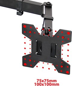 Βάση οθόνης Esperanza ERW017, 10"-27", Για 1 οθόνη, VESA 75/100 mm, Έως 8 kg, Μαύρο