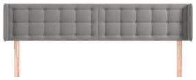 Κεφαλάρι με Πτερύγια Ανοιχτό Γκρι 163x16x78/88 εκ. Βελούδινο 3119256