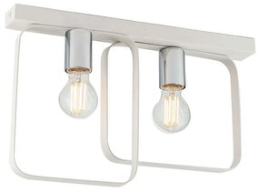 Φωτιστικό Οροφής - Πλαφονιέρα Smith I-SMITH-PL2-BCO 2xE27 41,5x27cm White Luce Ambiente Design Metal