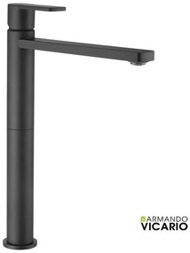 Armando Vicario GLAM Μπαταρία νιπτήρος υψηλή θερμομικτική με βαλβίδα clic-clac Black Matt
