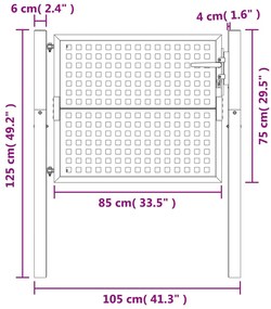 ΠΥΛΗ ΚΗΠΟΥ ΑΝΘΡΑΚΙ 105 X 125 ΕΚ. ΑΤΣΑΛΙΝΗ 154559