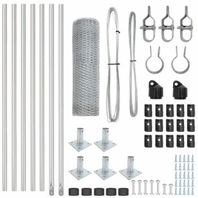 vidaXL Στύλος Περιφράξεων Ασημί 10 x 0,6 μ (13 μμ δίχτυ) Ατσάλι